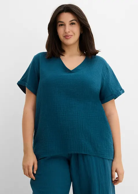 Trikottunika i myk musselin, bonprix