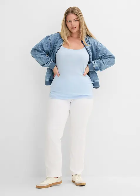 Stroppetopp i 100% bomull (2-pack), bonprix