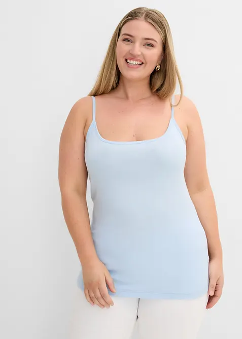 Stroppetopp i 100% bomull (2-pack), bonprix