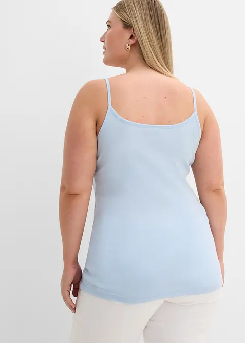 Stroppetopp i 100% bomull (2-pack), bonprix