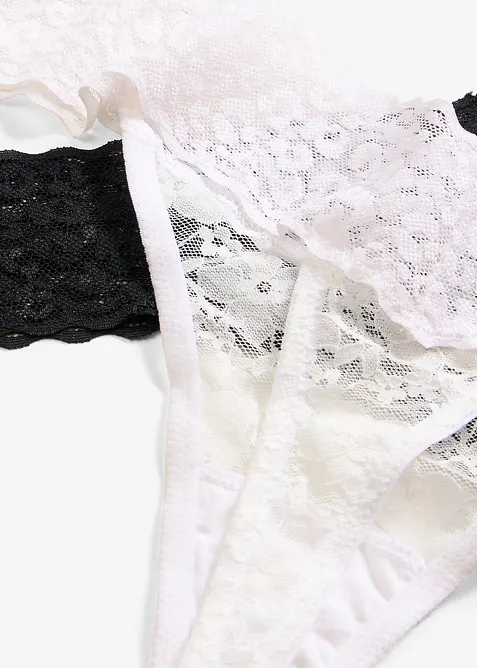 Tanga-stringtruse i blondemateriale (2-pack), bonprix