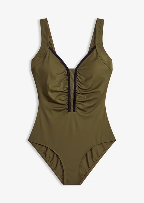 Badedrakt med passepoil, bonprix