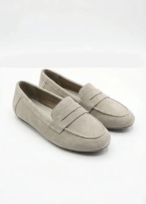 Loafers i semsket skinn, bonprix