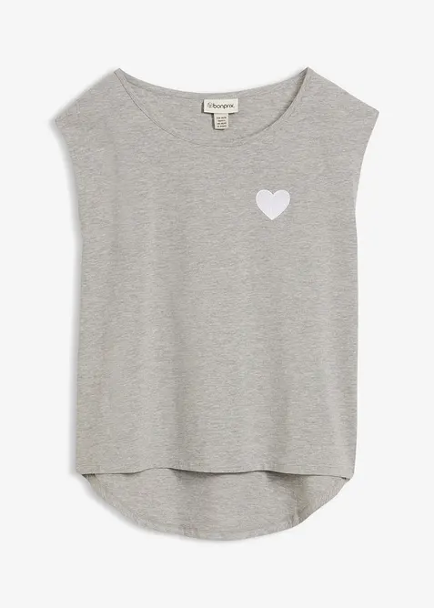 Topp i lett viskosemiks med lengre bakstykke, bonprix