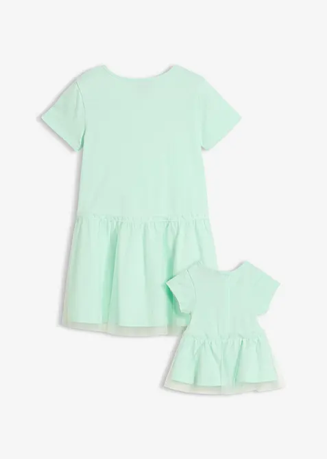 Jerseykjole og dukkekjole i 100% &oslash;kologisk bomull (2-delt sett), bonprix