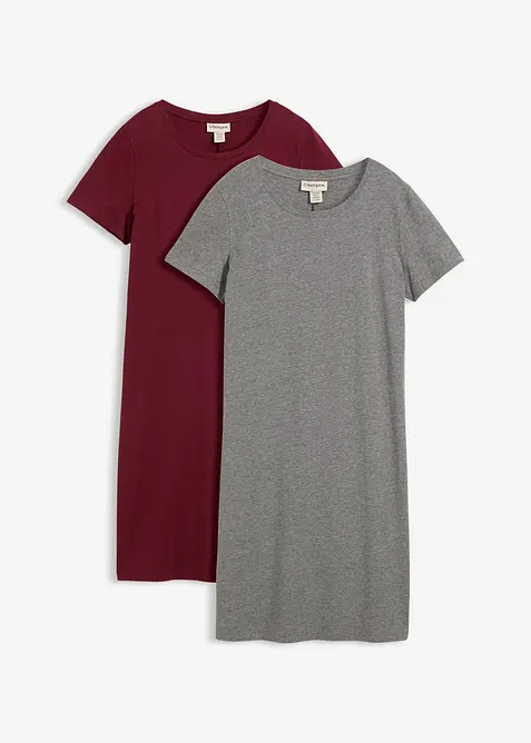 Jerseykjole i 100% bomull (2-pack), bonprix