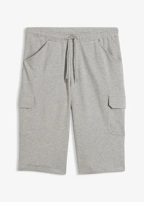 Lang cargo-bermudashorts i 100% bomullstrikot, Regular fit, bonprix
