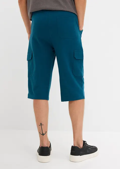 Lang cargo-bermudashorts i 100% bomullstrikot, Regular fit, bonprix