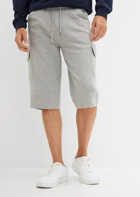 Lang cargo-bermudashorts i 100% bomullstrikot, Regular fit, bonprix