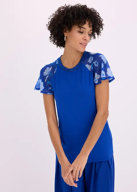 Topp med chiffonermer, bonprix