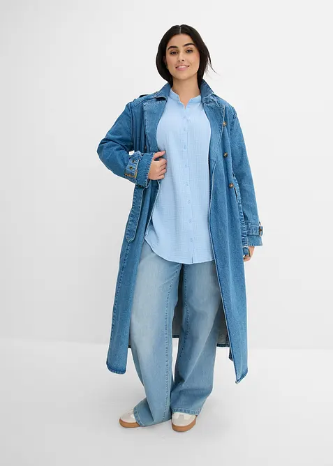 Lang bluse i luftig musselin, bonprix