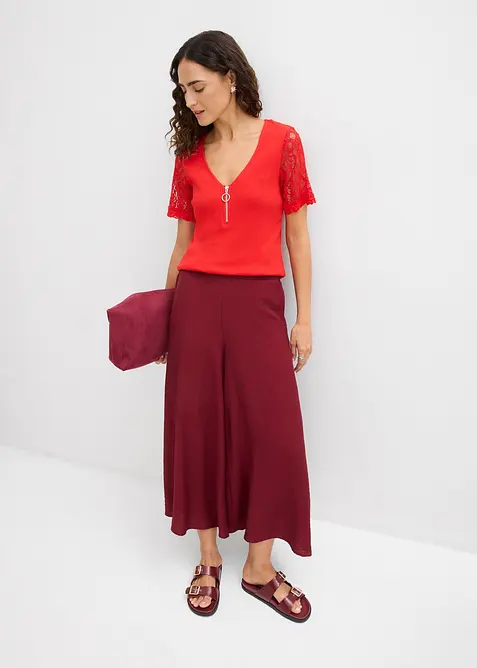 Ribbet topp i bomull, bonprix