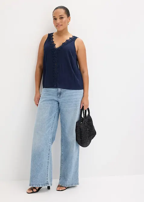 Bluse i strukturert materiale, bonprix