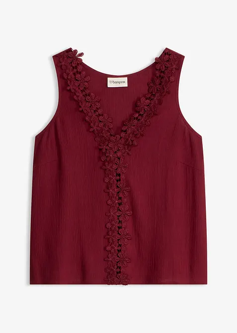 Ermel&oslash;s, krinklet bluse, bonprix