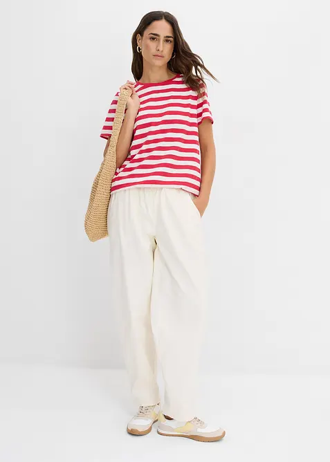 T-skjorte med rund hals (2-pack), bonprix