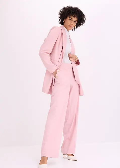 Bukse med vide ben og dekorative knapper, bonprix