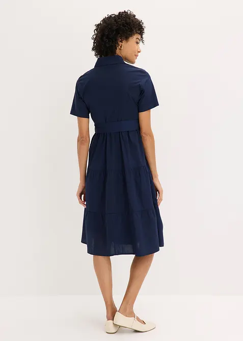 Skjortekjole i elastisk bomullsmiks, bonprix