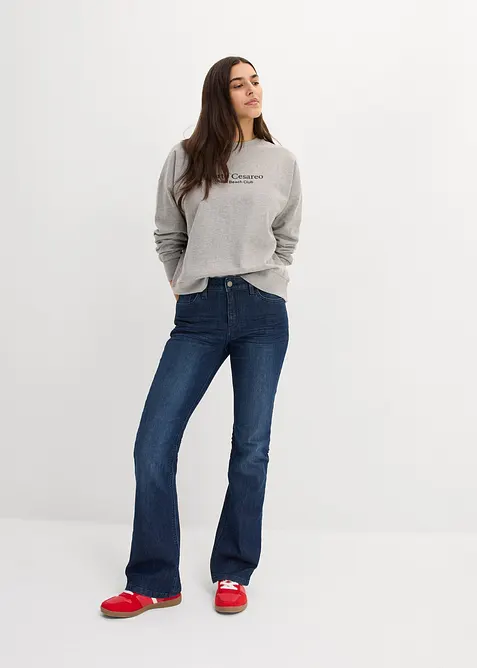 Oversized sweatshirt med broderi, bonprix