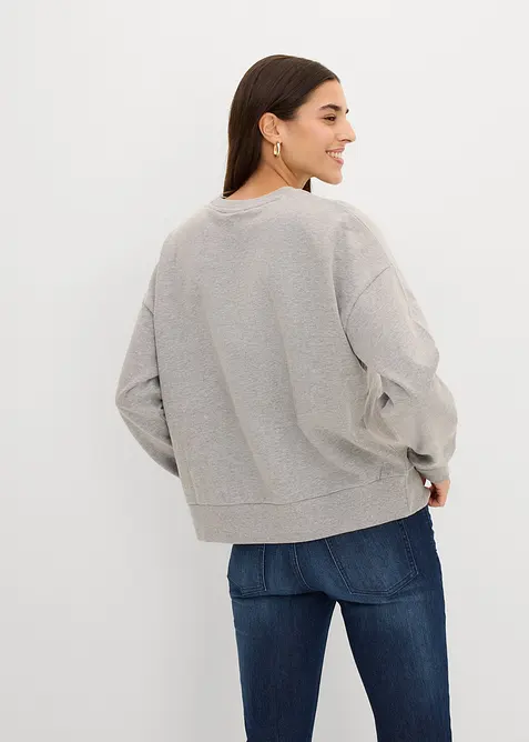 Oversized sweatshirt med broderi, bonprix