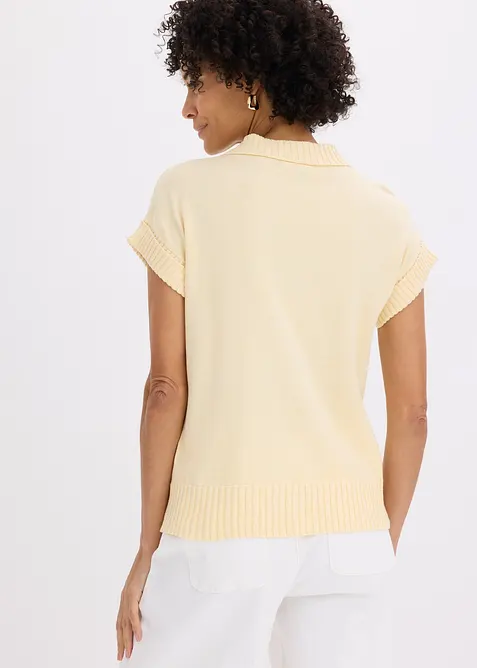 Genser med bomull og krage, bonprix