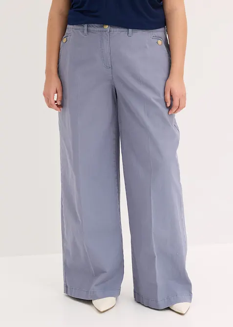 Wide Leg-bukse med stretch, bonprix