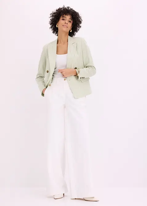 Wide Leg-bukse med stretch, bonprix