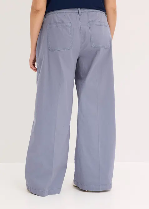 Wide Leg-bukse med stretch, bonprix
