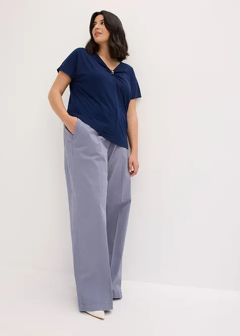 Wide Leg-bukse med stretch, bonprix