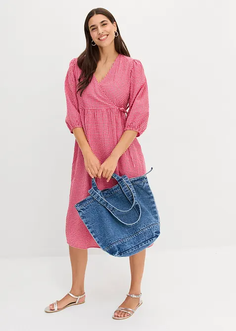 Omslagskjole i strukturmateriale, bonprix