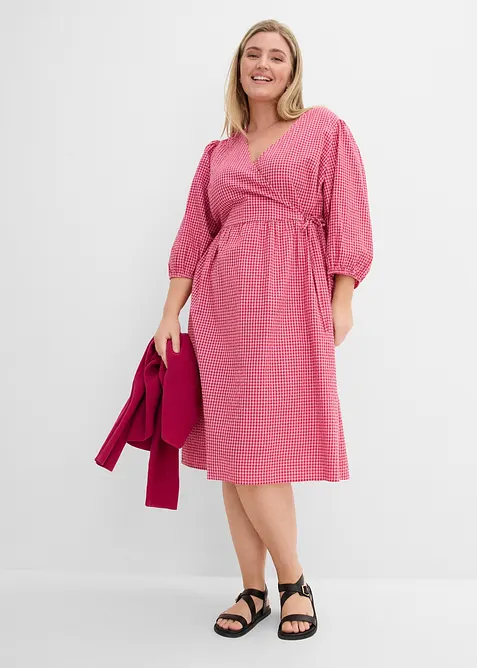 Omslagskjole i strukturmateriale, bonprix