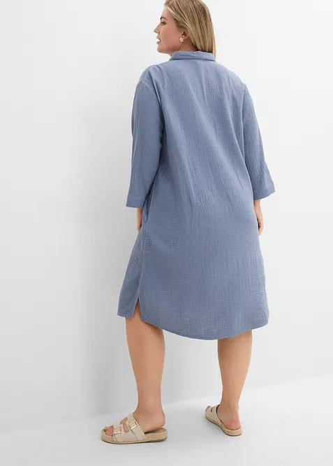 Skjortekjole i myk bomullsmusselin, bonprix