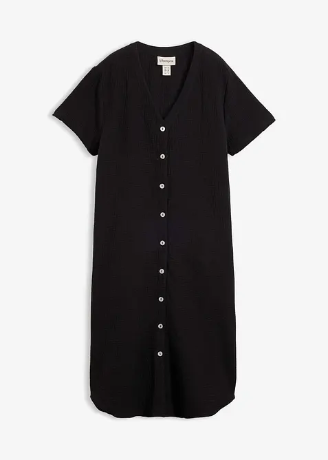 Skjortekjole i myk musselin, bonprix