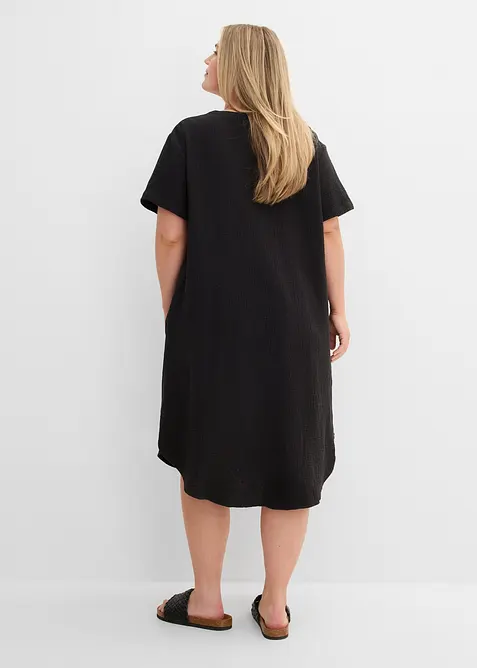 Skjortekjole i myk musselin, bonprix