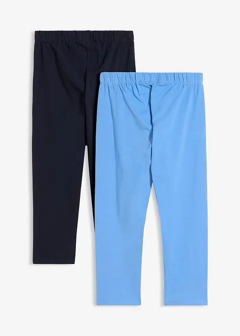 Caprileggings i &oslash;kologisk bomullsmiks (2-pack), bonprix