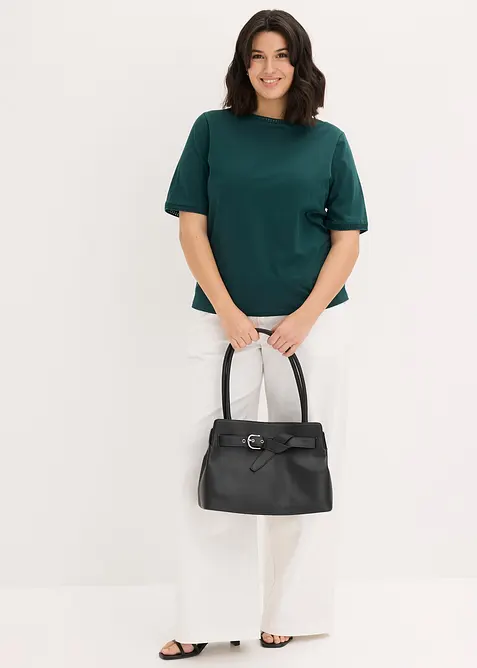 Topp med blondekant, bonprix