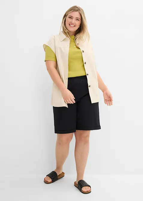 Bermudashorts i papertouch-materiale med bomull, bonprix