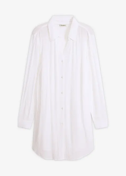 Lang strandskjorte i lett viskose, bonprix