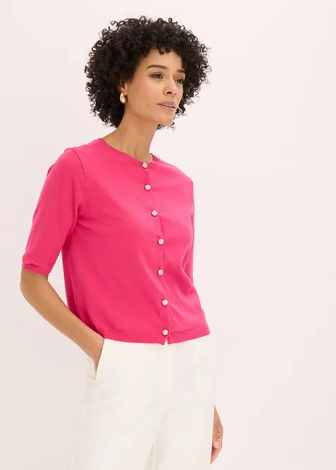 Finstrikket cardigan i lett viskosemiks, bonprix