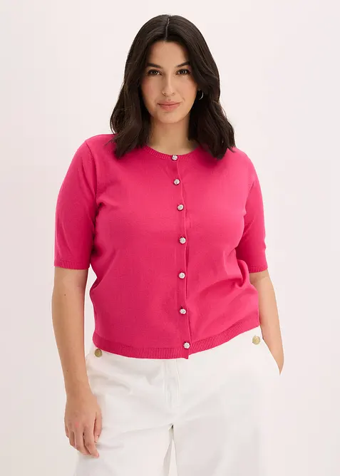 Finstrikket cardigan i lett viskosemiks, bonprix