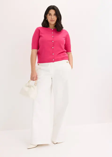 Finstrikket cardigan i lett viskosemiks, bonprix