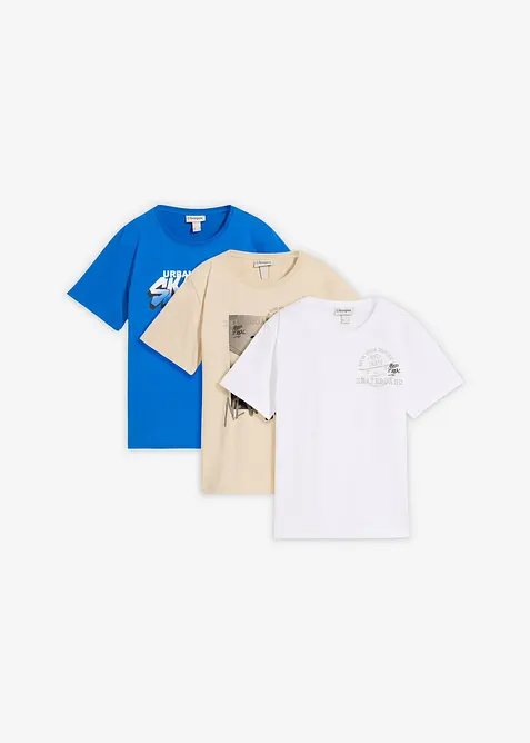 T-skjorte i 100% &oslash;kologisk bomull (3-pack), bonprix