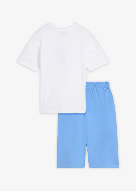 Loose fit-T-skjorte og lang jersey-bermudashorts i 100% &oslash;kologisk bomull (2-delt sett), bonprix