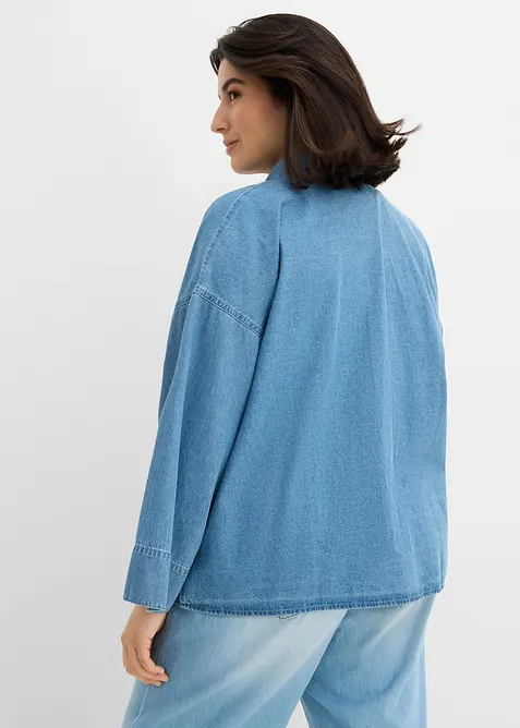 Denimskjorte i &oslash;kologisk bomull, bonprix