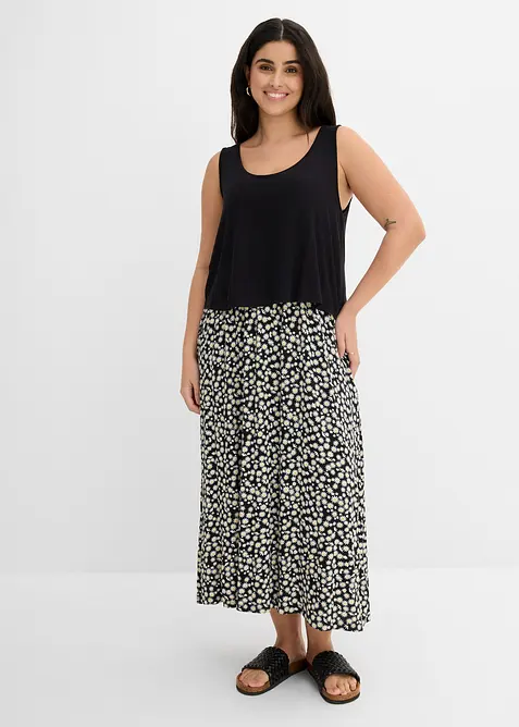 Jerseykjole i lett viskose med elastan, bonprix