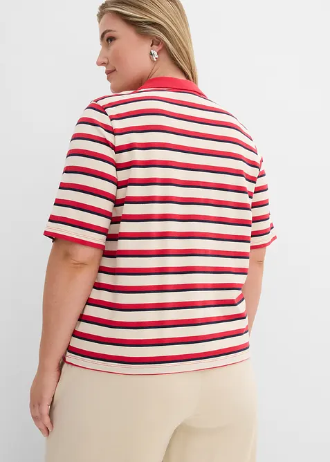 Topp med krage i 100% bomull, bonprix