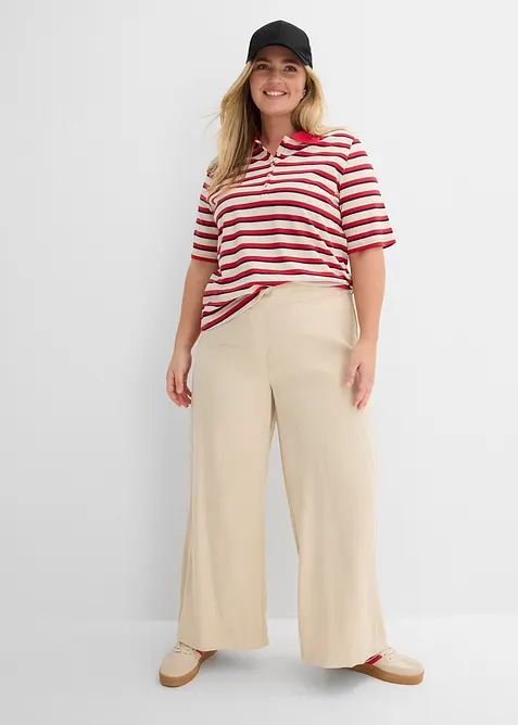 Topp med krage i 100% bomull, bonprix