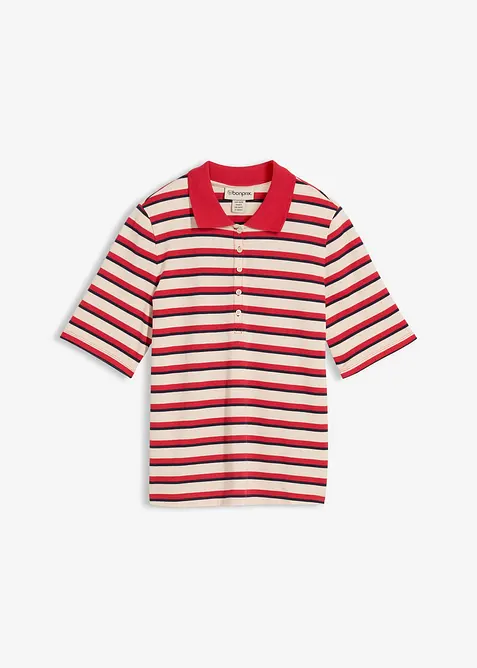 Topp med krage i 100% bomull, bonprix