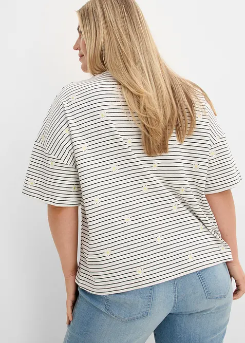 Stripete T-skjorte i 100% bomull, bonprix