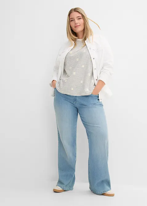 Stripete T-skjorte i 100% bomull, bonprix