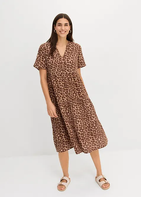 Kjole i myk musselin, bonprix